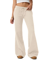 LOMON Womens Fleece Flare Sweatpants, Wide Leg Lounge Pants with Pockets