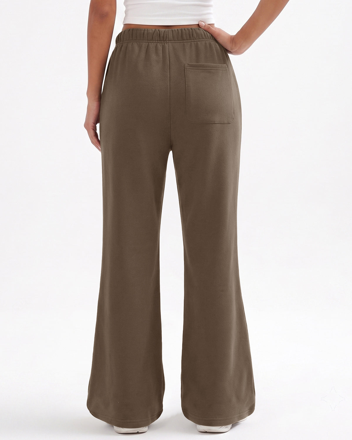 LOMON Womens Fleece Flare Sweatpants, Wide Leg Lounge Pants with Pockets