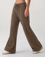 LOMON Womens Fleece Flare Sweatpants, Wide Leg Lounge Pants with Pockets