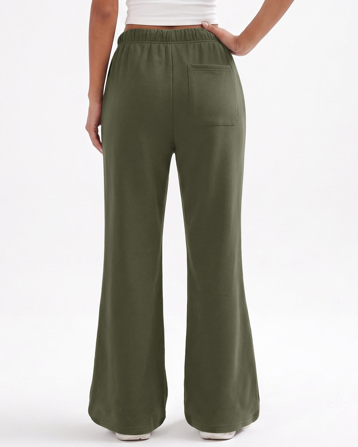 LOMON Womens Fleece Flare Sweatpants, Wide Leg Lounge Pants with Pockets