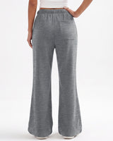 LOMON Womens Fleece Flare Sweatpants, Wide Leg Lounge Pants with Pockets