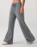 LOMON Womens Fleece Flare Sweatpants, Wide Leg Lounge Pants with Pockets