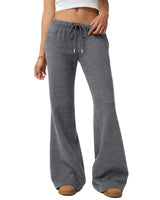 LOMON Womens Fleece Flare Sweatpants, Wide Leg Lounge Pants with Pockets
