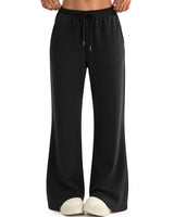 LOMON Womens Fleece Flare Sweatpants, Wide Leg Lounge Pants with Pockets