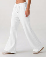 LOMON Womens Fleece Flare Sweatpants, Wide Leg Lounge Pants with Pockets