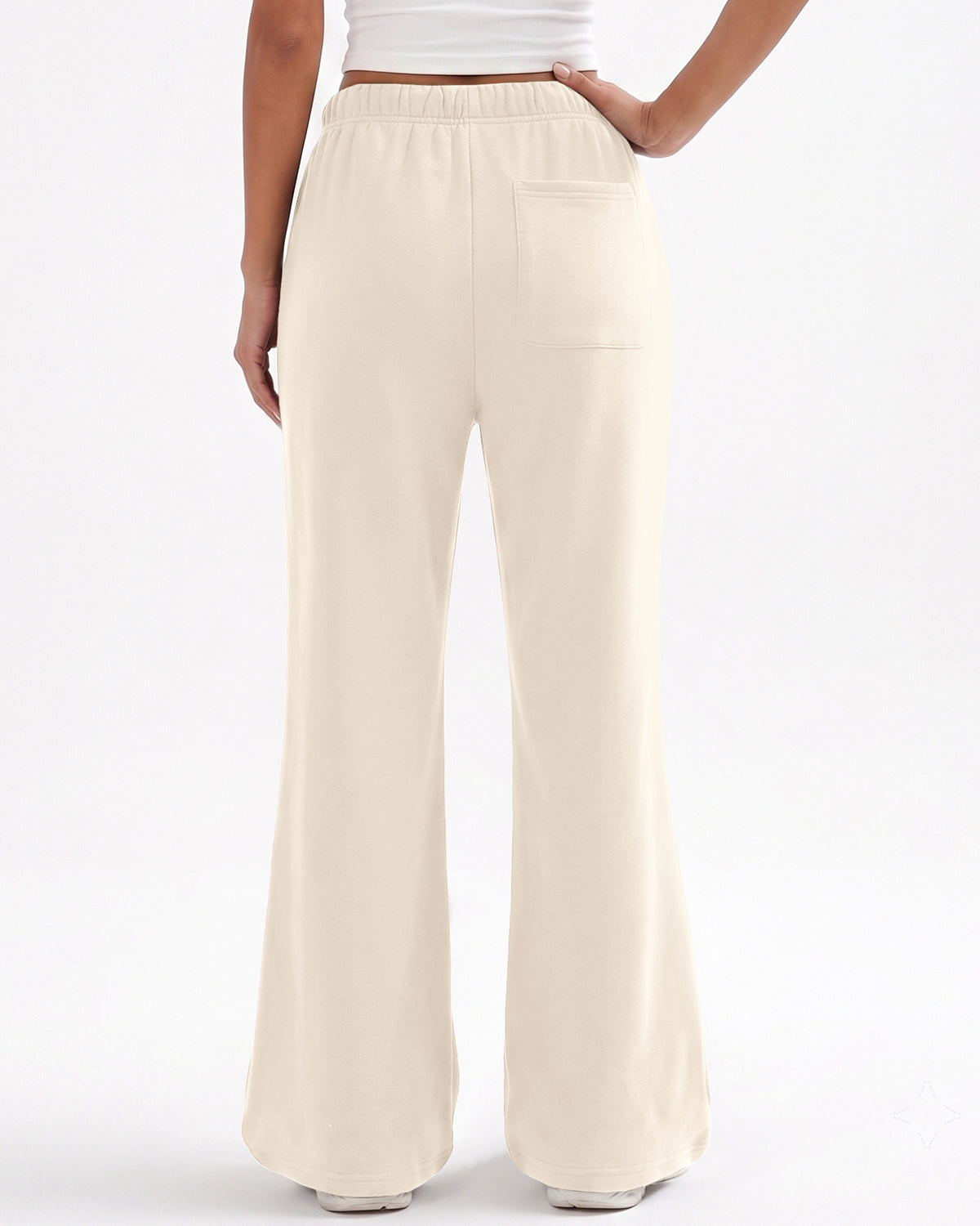 LOMON Womens Fleece Flare Sweatpants, Wide Leg Lounge Pants with Pockets