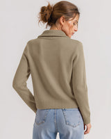 LOMON Cardigan Sweaters for Women, Two Way Zip Cropped Knit Jacket