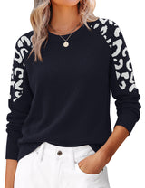 LOMON Sweaters for Women Crew Neck Long Sleeve Pullover Tops