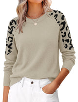 LOMON Sweaters for Women Crew Neck Long Sleeve Pullover Tops