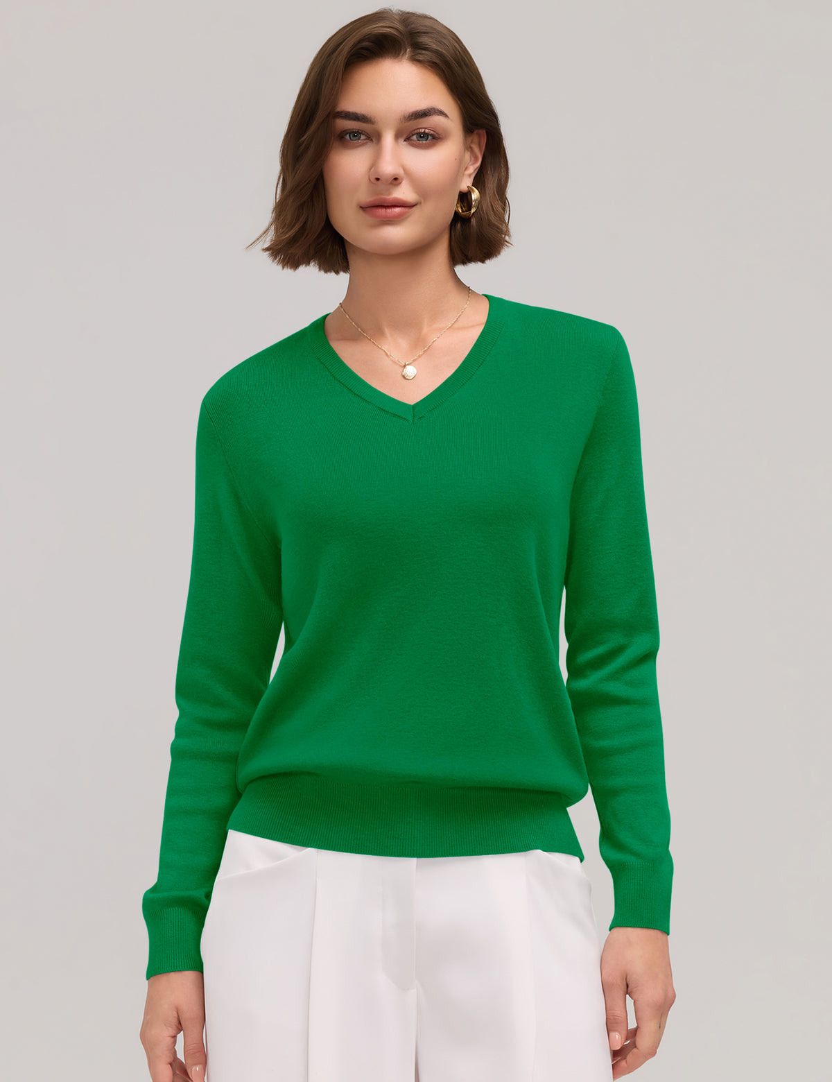 LOMON Sweaters for Women Wool Blend Long Sleeve Sweater Tops Fall Clothes