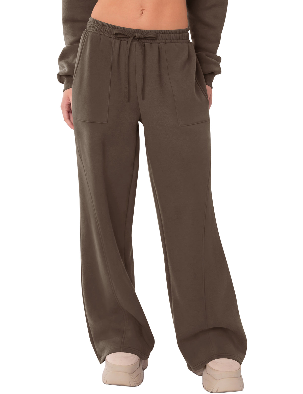 LOMON Wide Leg Sweatpants Women Fleece Fall Spring Sweat Pants