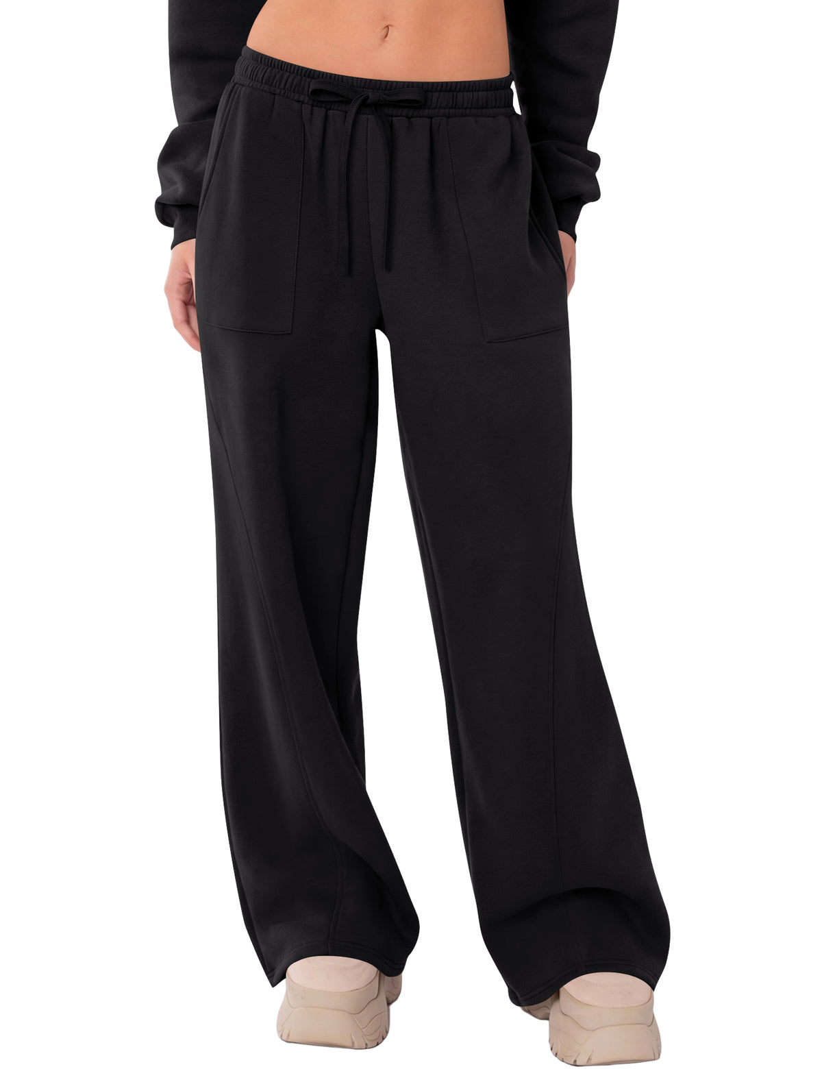 LOMON Wide Leg Sweatpants Women Fleece Fall Spring Sweat Pants