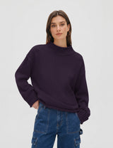 Lomom Womens Cotton Sweater Long Sleeve Mock Neck Fall Winter Tops