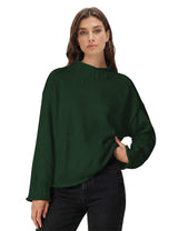 Lomom Womens Cotton Sweater Long Sleeve Mock Neck Fall Winter Tops