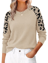 LOMON Sweaters for Women Crew Neck Long Sleeve Pullover Tops