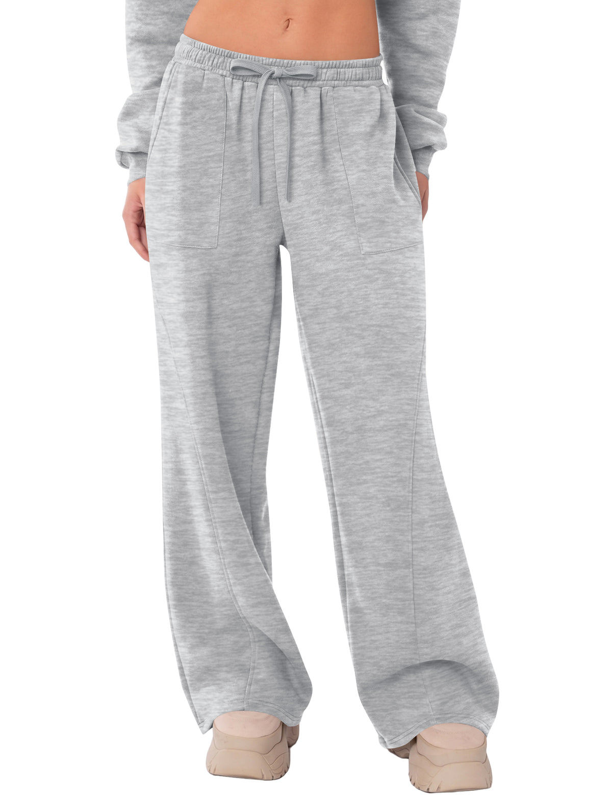 LOMON Wide Leg Sweatpants Women Fleece Fall Spring Sweat Pants