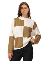 Lomom Womens Cotton Sweater Long Sleeve Mock Neck Fall Winter Tops