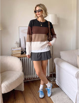 LOMON Sweaters for Women Fall Scalloped Long Sleeve Pullover