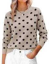 LOMON Sweaters for Women Crew Neck Long Sleeve Pullover Tops