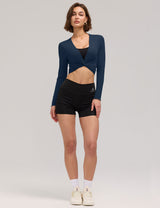 LOMON Womens Ballet Wrap Tops Self Tie V Neck Pilates Workout Tops