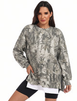 LOMON Women Fleece Oversized Crewneck Sweatshirt Layered Tunic Pullover