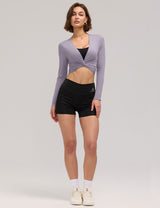 LOMON Womens Ballet Wrap Tops Self Tie V Neck Pilates Workout Tops