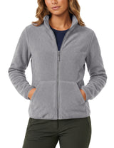 LOMON Fleece Jacket Women with 6 Pockets Lightweight Full Zip Coat