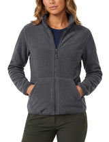 LOMON Fleece Jacket Women with 6 Pockets Lightweight Full Zip Coat