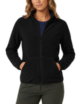 LOMON Fleece Jacket Women with 6 Pockets Lightweight Full Zip Coat