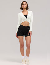 LOMON Womens Ballet Wrap Tops Self Tie V Neck Pilates Workout Tops