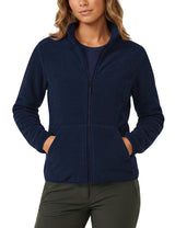 LOMON Fleece Jacket Women with 6 Pockets Lightweight Full Zip Coat