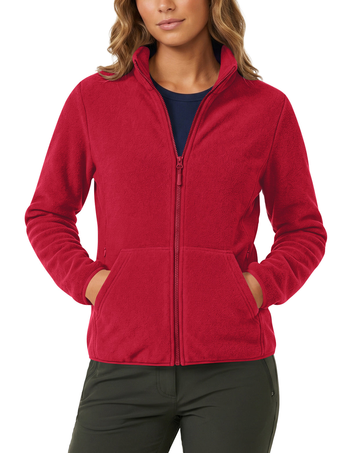 LOMON Fleece Jacket Women with 6 Pockets Lightweight Full Zip Coat