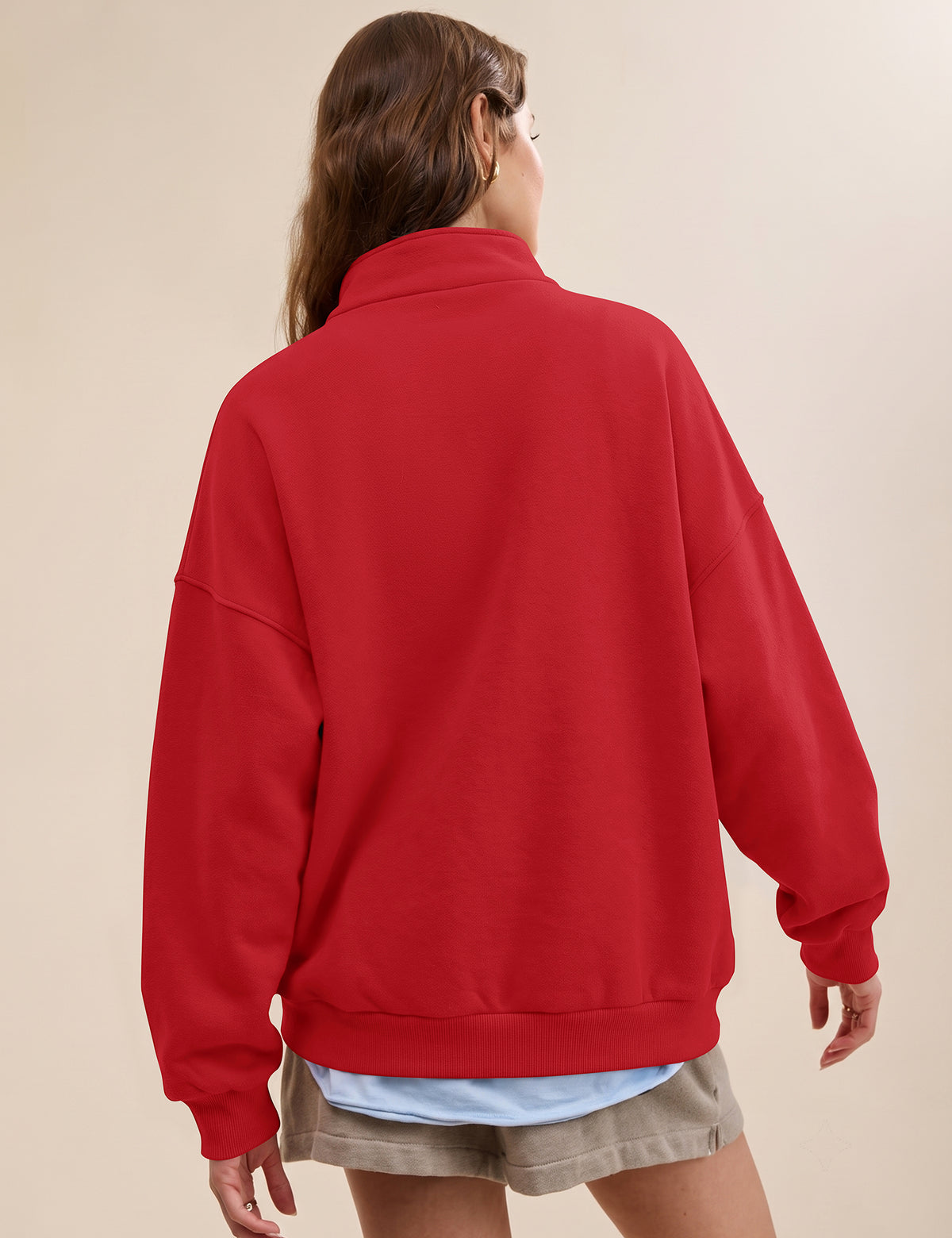 LOMON Sweatshirts for Women Button Mock Neck Pullover Tops