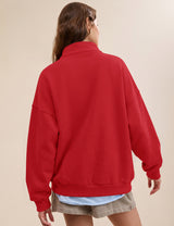 LOMON Sweatshirts for Women Button Mock Neck Pullover Tops
