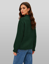 Lomom Womens Cotton Sweater Long Sleeve Mock Neck Fall Winter Tops
