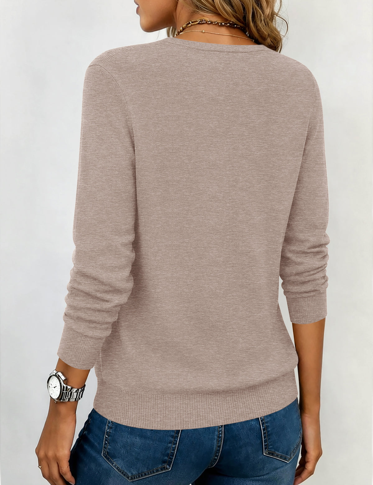 LOMON Sweaters for Women Wool Blend Long Sleeve Sweater Tops Fall Clothes