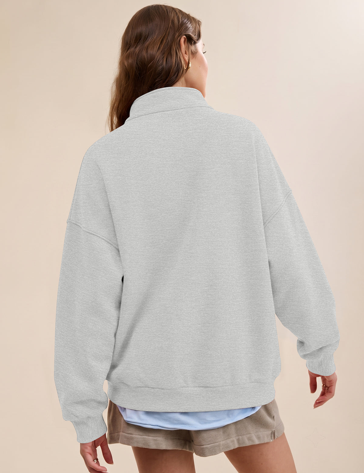 LOMON Sweatshirts for Women Button Mock Neck Pullover Tops