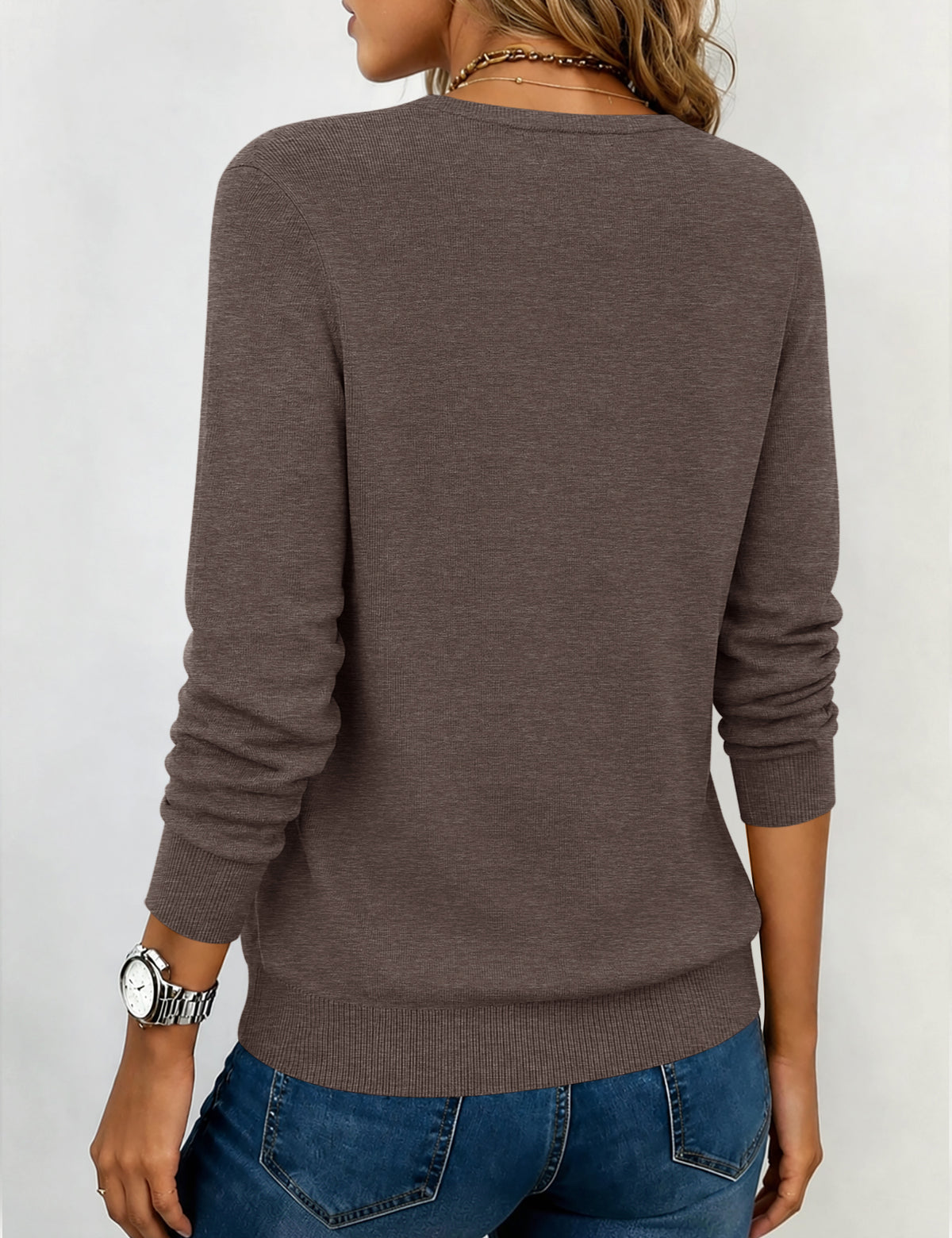 LOMON Sweaters for Women Wool Blend Long Sleeve Sweater Tops Fall Clothes
