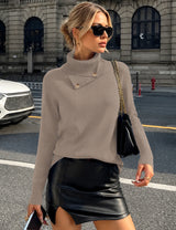 LOMON Sweaters for Women 2026 Fall Winter Turtleneck Sweater