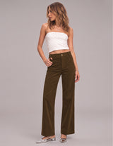 LOMON Women's Corduroy Pants, Low Rise Straight Leg Casual Work Pants