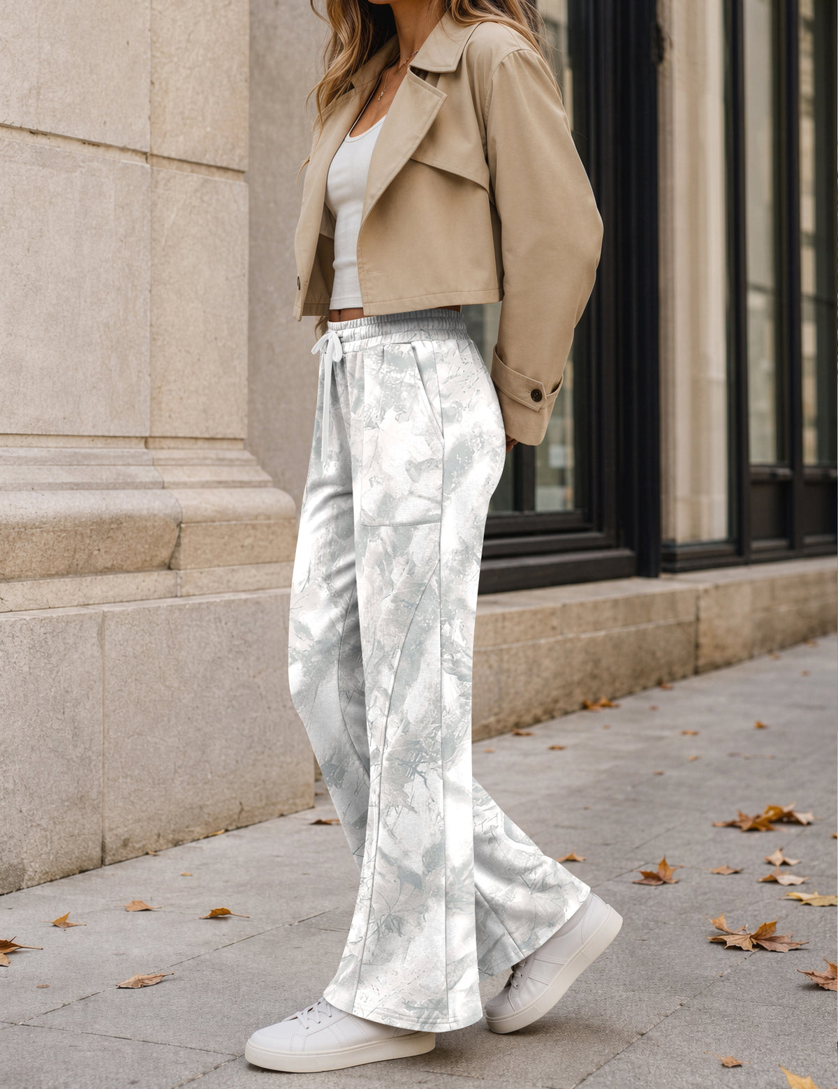 LOMON Wide Leg Sweatpants Women Fleece Fall Spring Sweat Pants