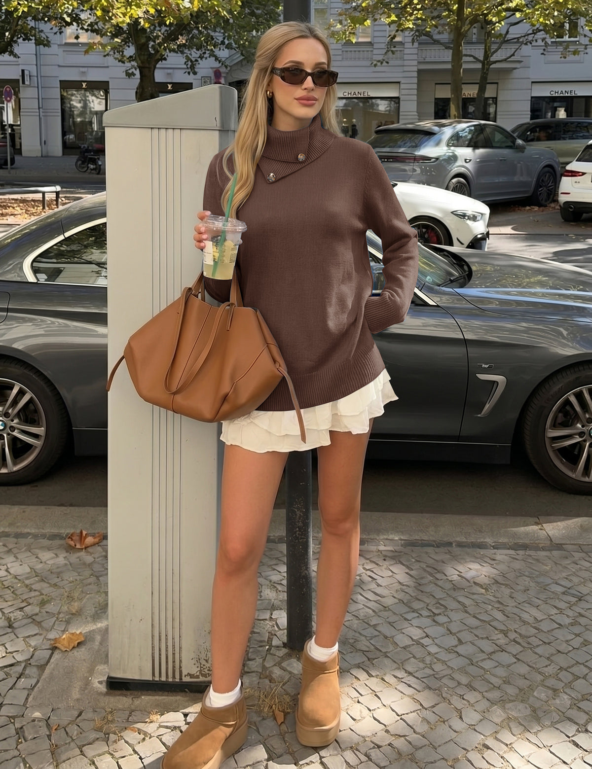 LOMON Sweaters for Women 2026 Fall Winter Turtleneck Sweater