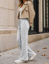 LOMON Wide Leg Sweatpants Women Fleece Fall Spring Sweat Pants