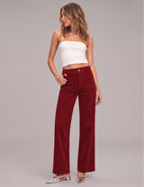 LOMON Women's Corduroy Pants, Low Rise Straight Leg Casual Work Pants