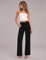 LOMON Women's Corduroy Pants, Low Rise Straight Leg Casual Work Pants