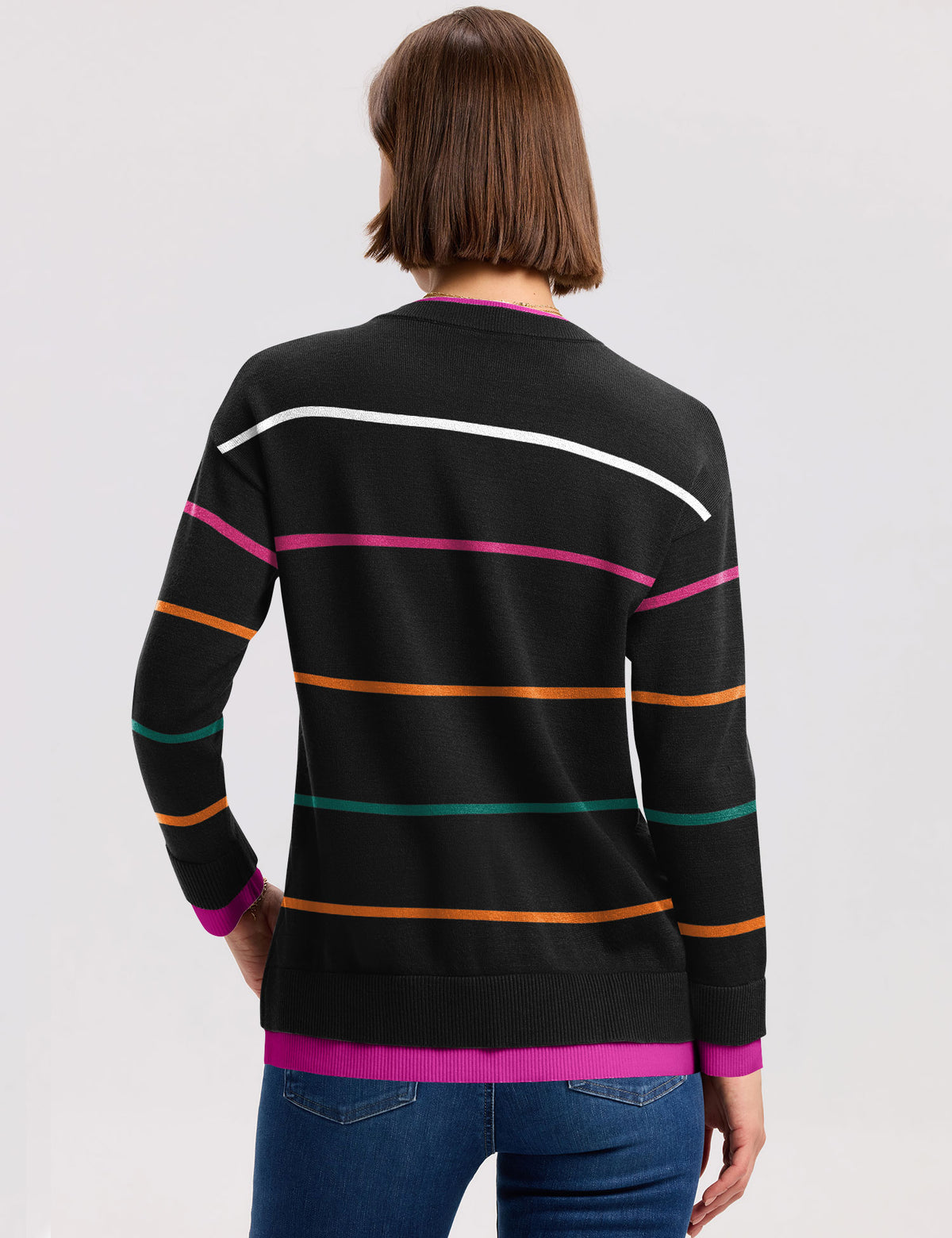 LOMON Womens Sweaters Cozy Long Sleeve Pullover Tops Faux Layered Sweaters