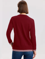 LOMON Womens Sweaters Cozy Long Sleeve Pullover Tops Faux Layered Sweaters
