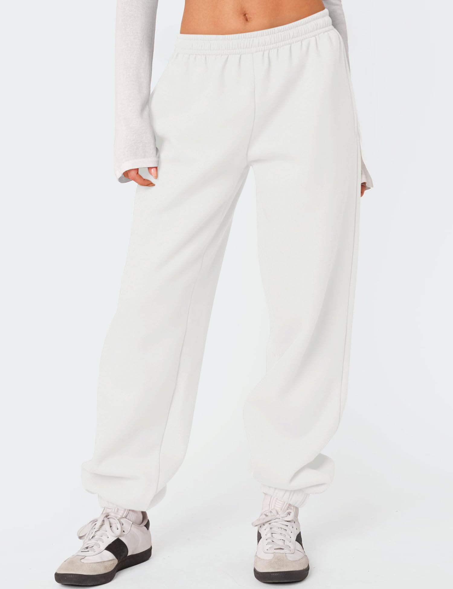 LOMON Sweatpants Women Fleece Joggers Wide Leg Sweat Pants Baggy Gym Sweatpant Winter Spring Drawstring Clothes with Pockets