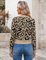 LOMON Women's Cropped Sweaters Crewneck Fall Clothes Long Sleeve Knit Tops