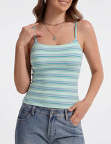 LOMON Womens Padded Cami Top Square Neck, Double Lined Camisole
